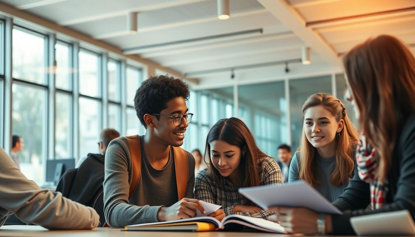 Students working in research laboratory